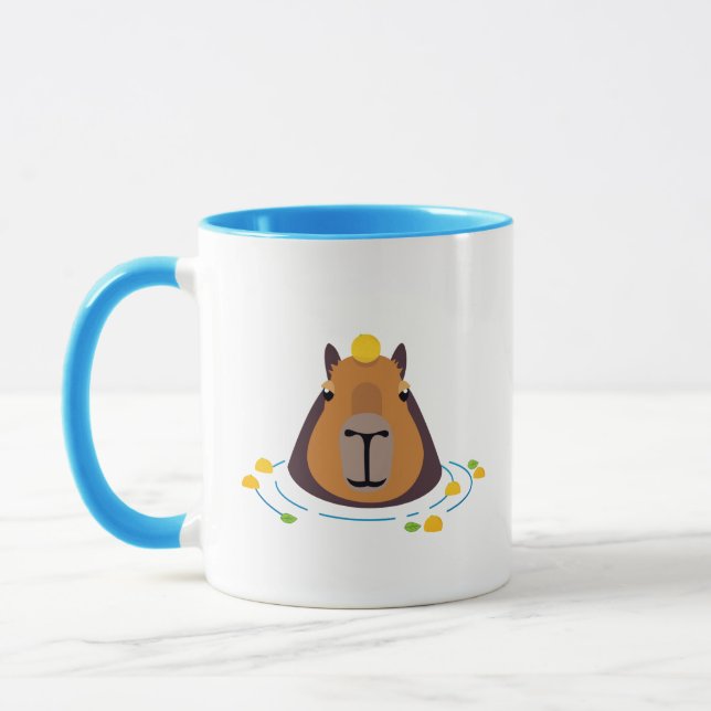 Mug Cute Capybara avec Oranges Natation (Gauche)