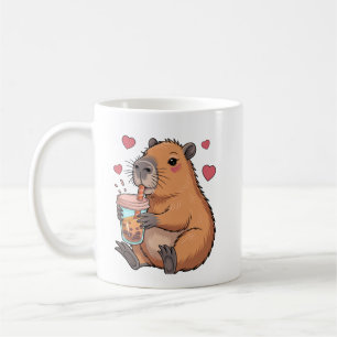 Mug Cute Capybara Boba Tea Bubble