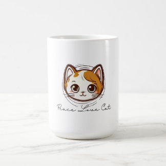 Mug Cute Cartoon Cat Face Illustration