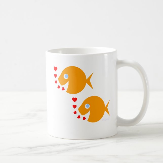 Mug Cute Cartoon Goldfish Newlyweed in Love Honeymoon (Droite)