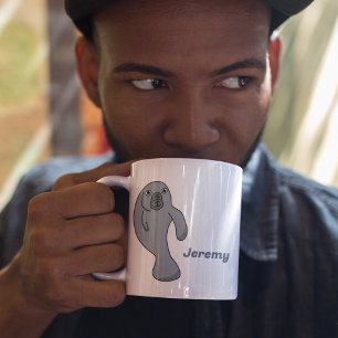Mug Cute Cartoon Manatee Personnalisé