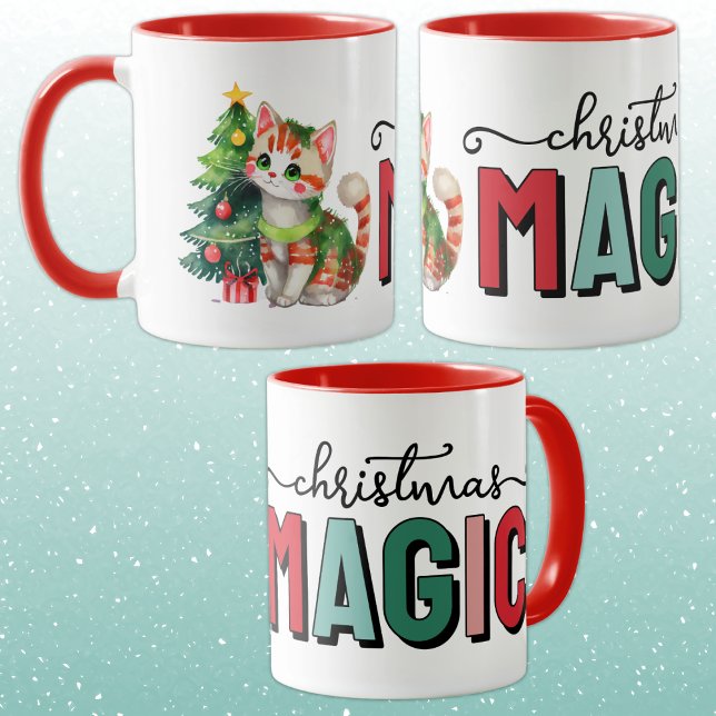 Mug Cute cat christmas magic (Créateur téléchargé)