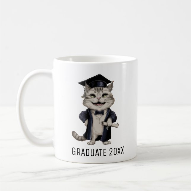 Mug Cute Cat Graduation  (Gauche)