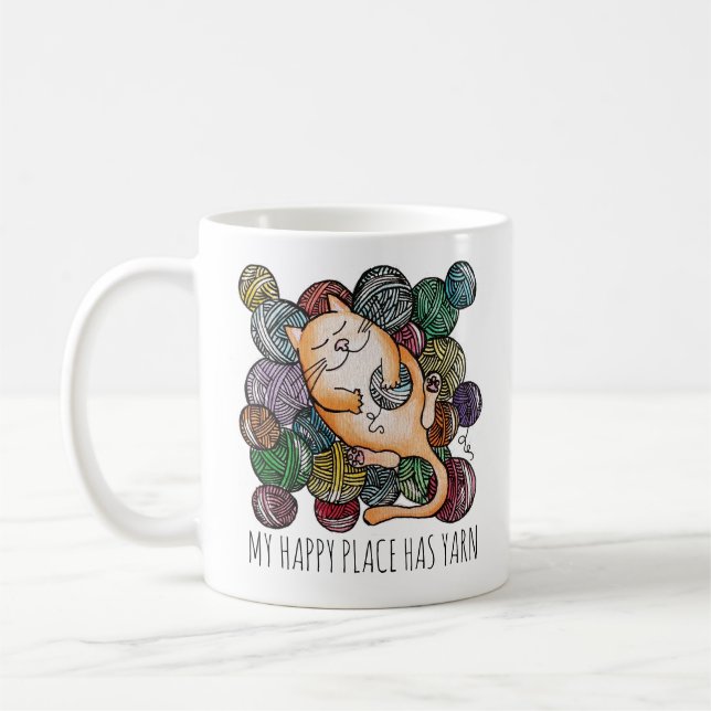 Mug Cute Cat's Yarn Heaven Knitting Wool Knitters (Gauche)