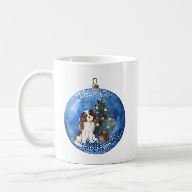 Mug Cute Cavalier King Charles Spaniel Christmas Mug. (Gauche)
