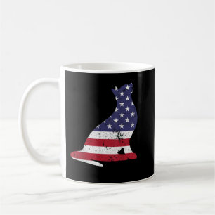 Mug Cute Chat Avec Drapeau Américain 4 juillet T-Shirt