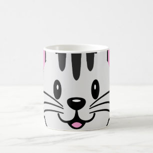 Mug Cute chat caricature avec une fleur sur la tête