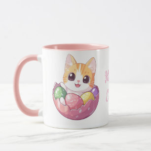 Mug Cute chat en caricature dans la confiture d'oeufs