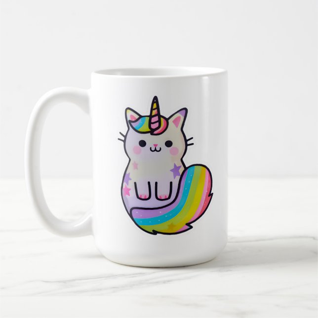 Mug Cute chat licorne arc-en-ciel (Gauche)
