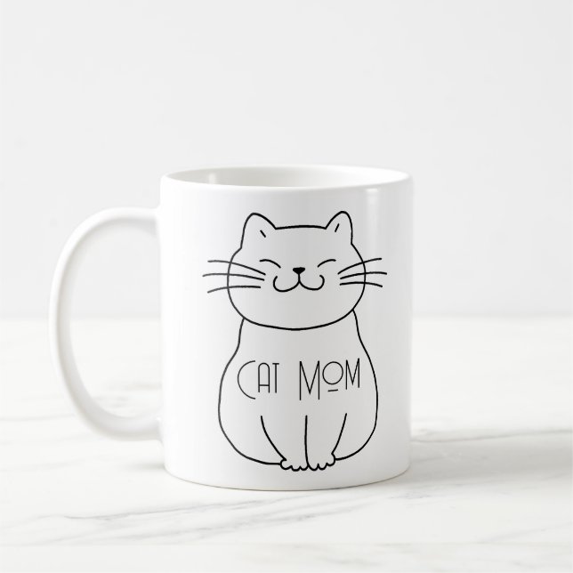 Mug Cute Chat Maman Smiling Chat Cartoon (Gauche)