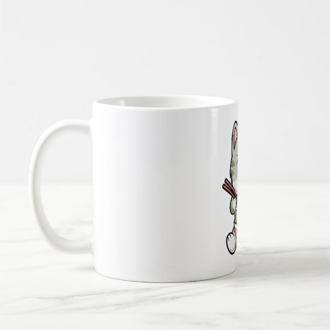 Mug Cute chat mangeant des nouilles soba dessin icône  (Gauche)