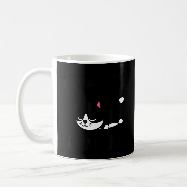 Mug Cute Chat Noir Snacks Naps Drôle Dire Animal Lov (Gauche)
