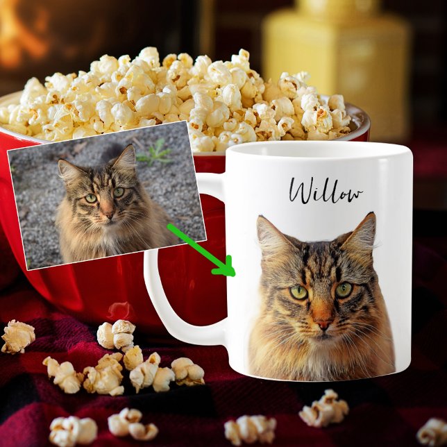 Mug Cute chat ou chien Photo personnalisée et nom Modè (Créateur téléchargé)