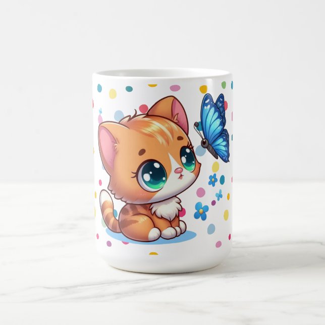 Mug Cute chaton/chat et papillon (Centre)