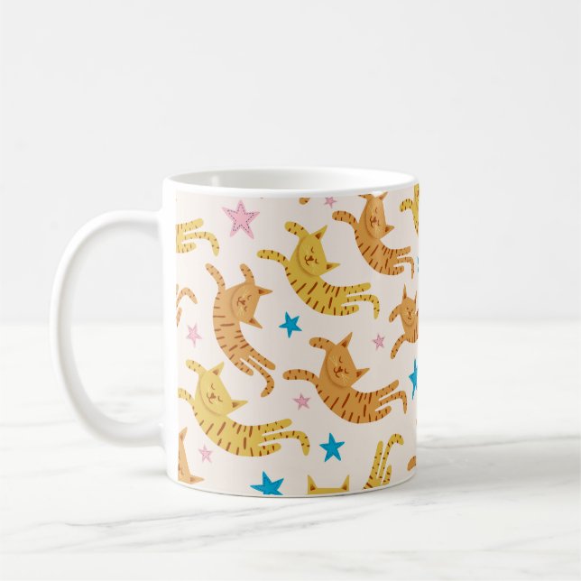 Mug Cute chats sans soudure motif avec étoiles drague  (Gauche)