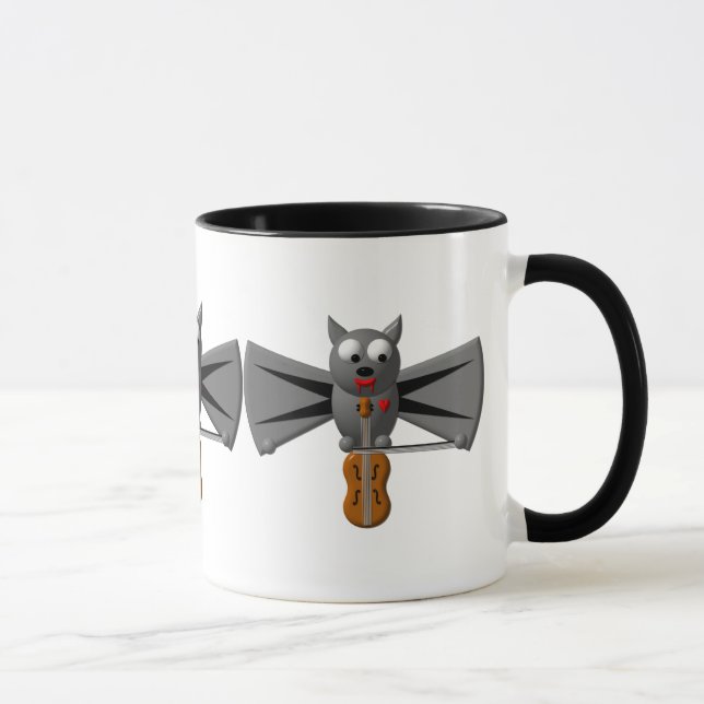 Mug Cute chauve-souris vampire jouant du violon (Droite)