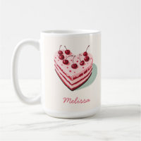 Cute Cherry Heart Nom du gâteau Saint-Valentin