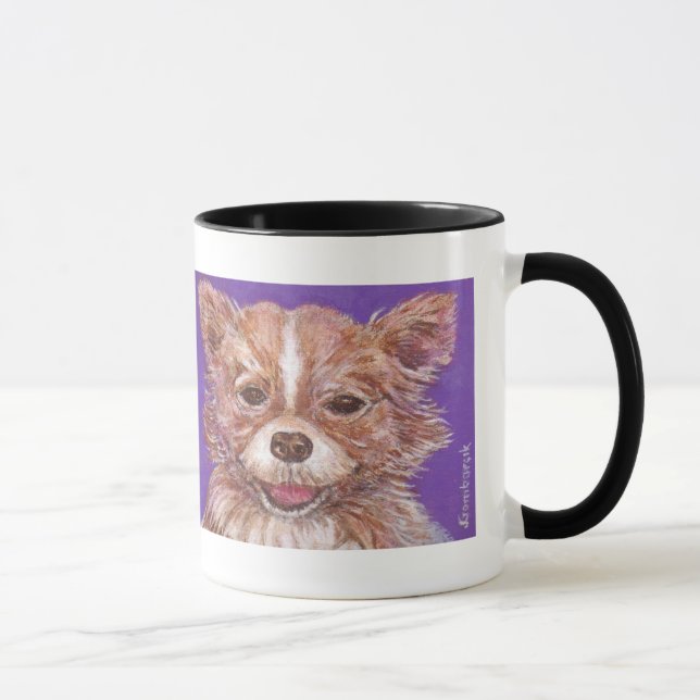Mug Cute cheveux longs Chihuahua (Droite)