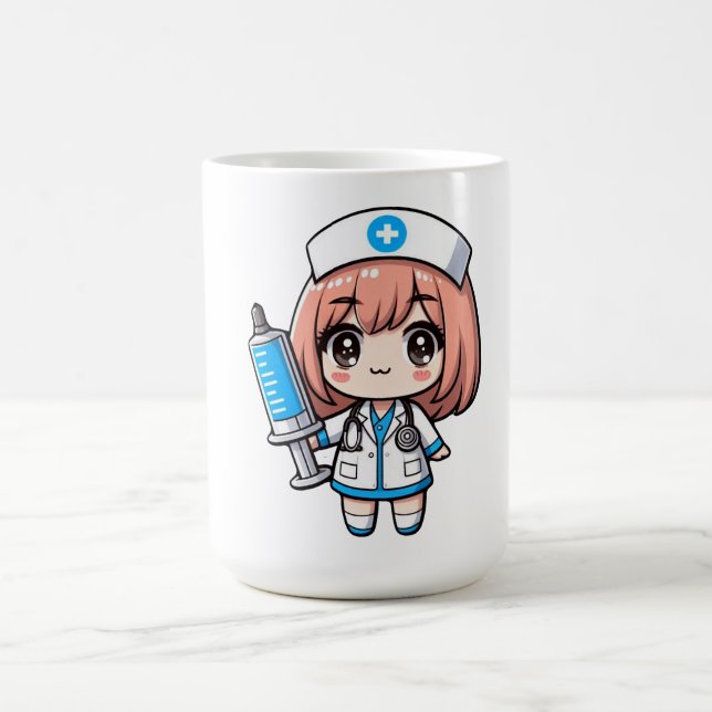 Mug Cute Chibi Nurse - soins de santé, anime, médecine (Centre)
