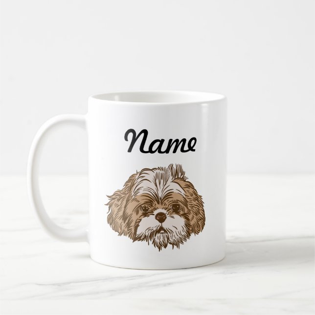 Mug Cute Chien Chiot Chien Chiot Chien Personnalisé (Gauche)