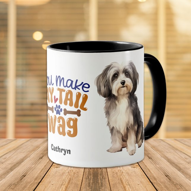 Mug Cute Chien Havanais, tu fais ma queue (Créateur téléchargé)