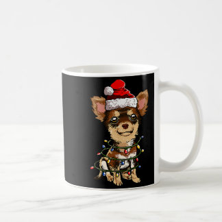 Mug Cute Chihuahua Santa Christmas Tree Lights Xmas Do