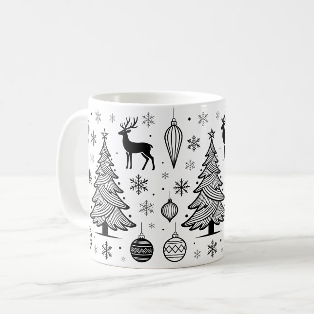 Mug Cute Christmas Animals Illustration (Devant gauche)