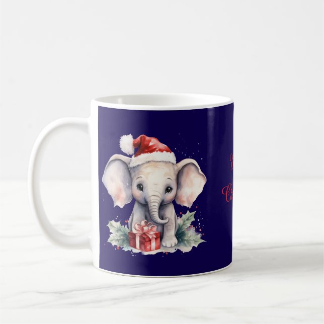 Mug Cute Christmas Elephant (Gauche)