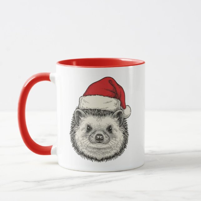 Mug Cute Christmas Hedgehog (Gauche)
