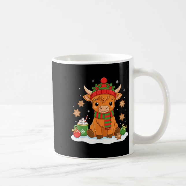 Mug Cute Christmas Highland Cow Lover Xmas Women Farm  (Droite)