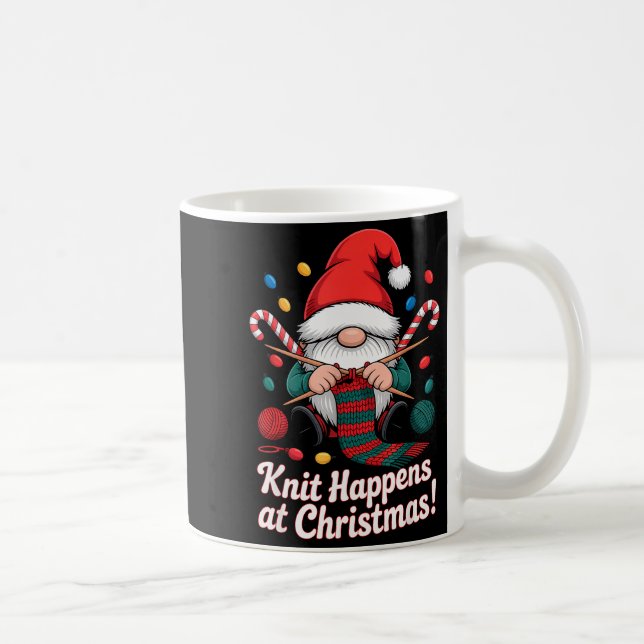 Mug Cute Christmas Knitting Gnome Yarn Xmas For Men Wo (Droite)