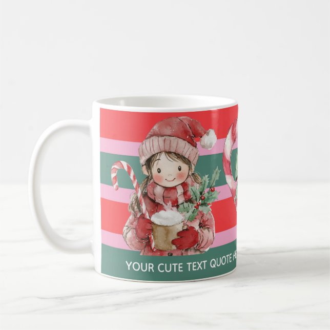Mug Cute Christmas Peppermint Girl (Gauche)