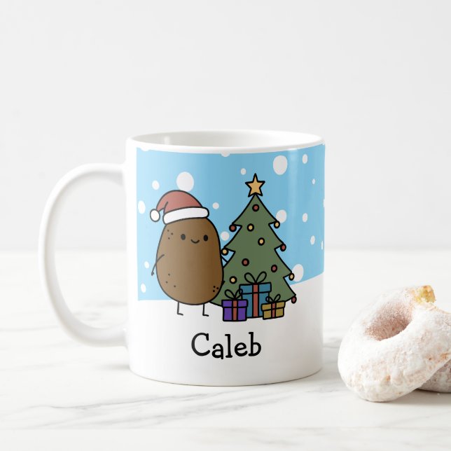 Mug Cute Christmas Potato Personalized With Your Name (Avec donut)
