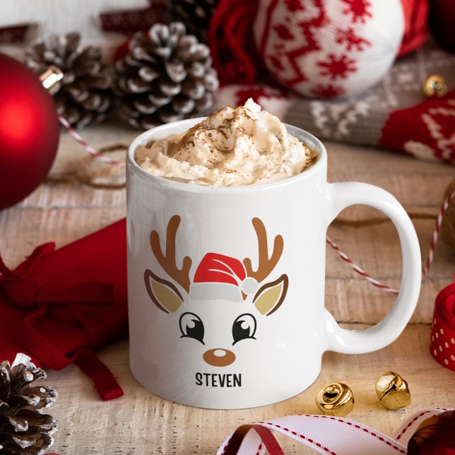 Mug Cute Christmas reindeer face  (Créateur téléchargé)