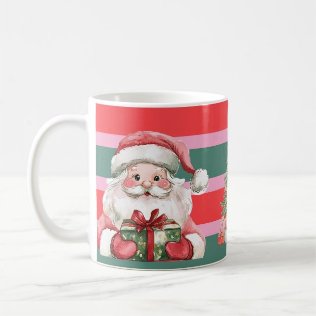 Mug Cute Christmas Santa Snowman Tree (Gauche)