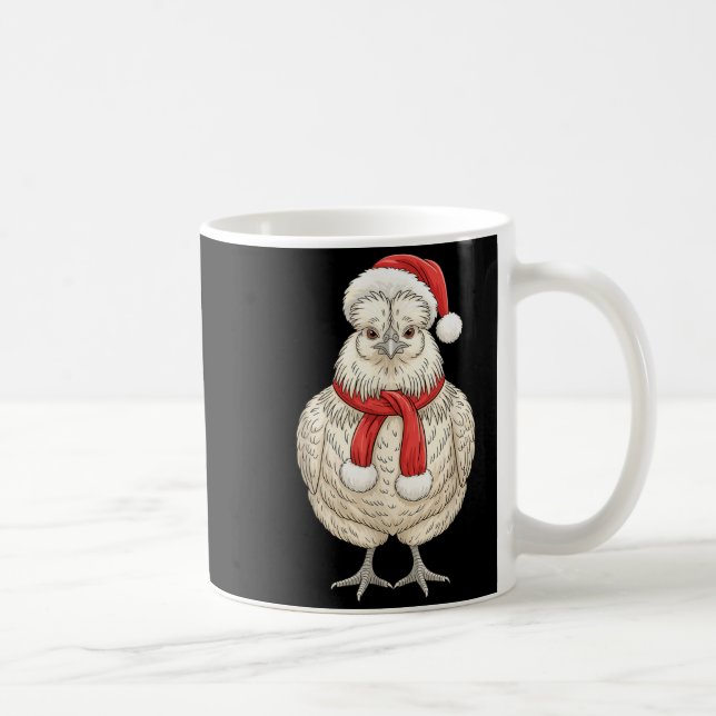 Mug Cute Christmas Silkie Chicken Santa Farm Animal  (Droite)