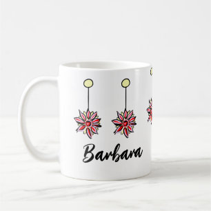 Mug Cute Classique Fleur Motif Texte Personnalisé Café