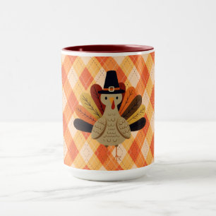 Mug Cute, classique/vintage Thanksgiving Turquie