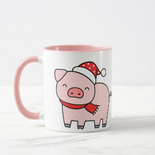 Mug Cute Cochon Rose Holly Vibes Jolly Minimaliste