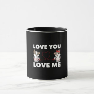 Mug Cute Coeur Chat Amour Romantique Couple Kitten Cad