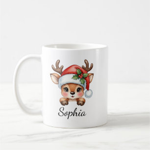 Mug Cute Coquette Floral Reinder de Noël