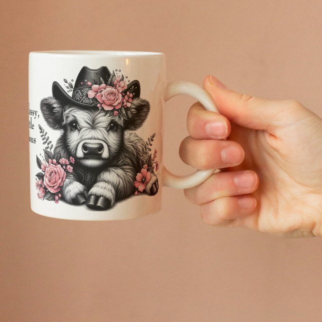Mug Cute Cow Girl Highland Cow Avec Texte (Créateur téléchargé)
