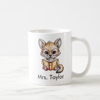 Mug Cute Coyote Reading Book Custom
