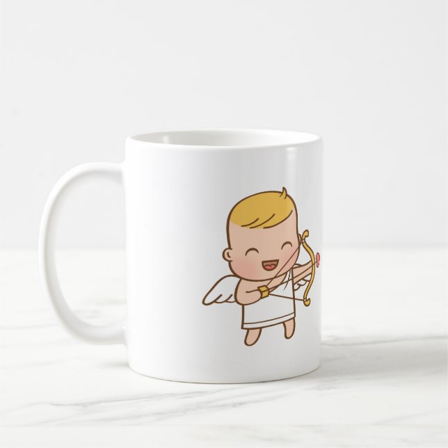 Mug Cute Cupid Bow Shots Amour Arrow Valentines Day (Gauche)