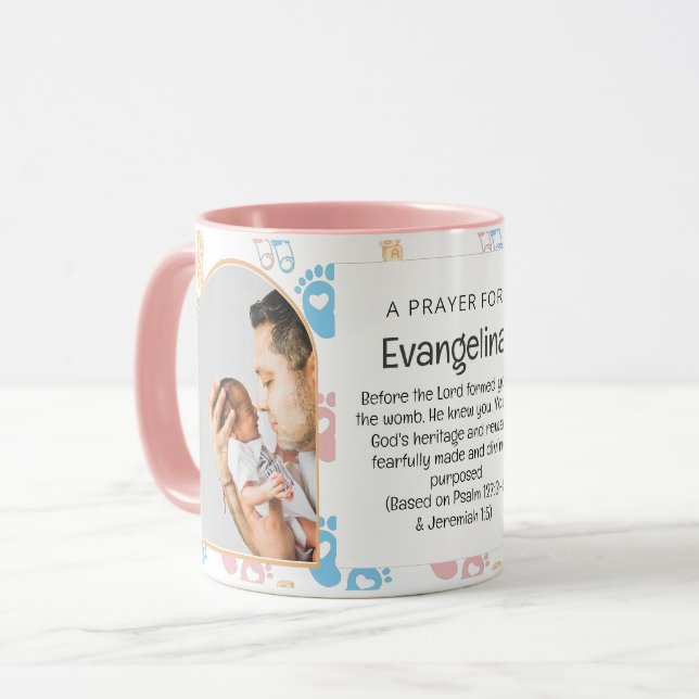 Mug Cute Custom Baby Girl Christian Souvenir Deux phot (Devant gauche)