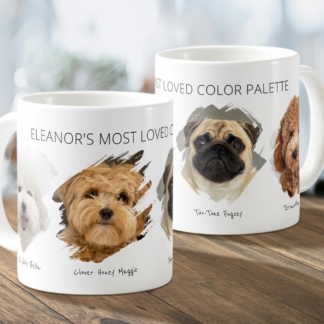 Mug Cute Custom Photo Color Palette Paint Swatch Puppy (Créateur téléchargé)
