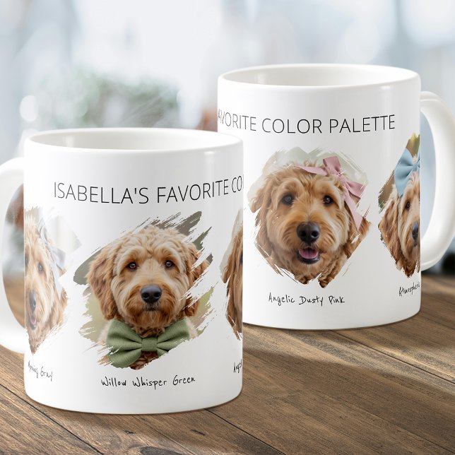 Mug Cute Custom Photo Color Palette Paint Swatch Puppy (Créateur téléchargé)