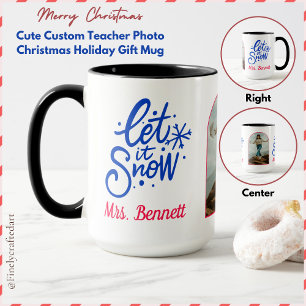 Mug Cute Custom Teacher Photo Christmas Holiday Cadeau