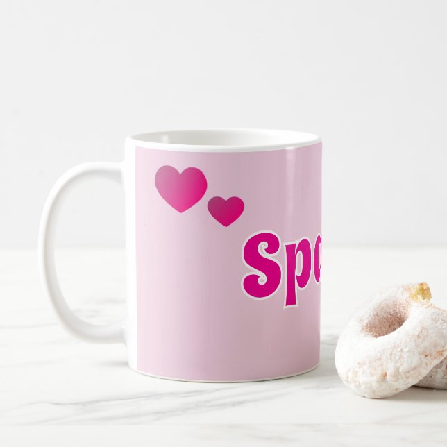 Mug Cute Customizable Pink Playful Dog Cat Pet  (Avec donut)