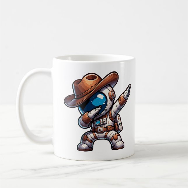 Mug Cute Dabbing Astronaut Cowboy Espace Halloween (Gauche)